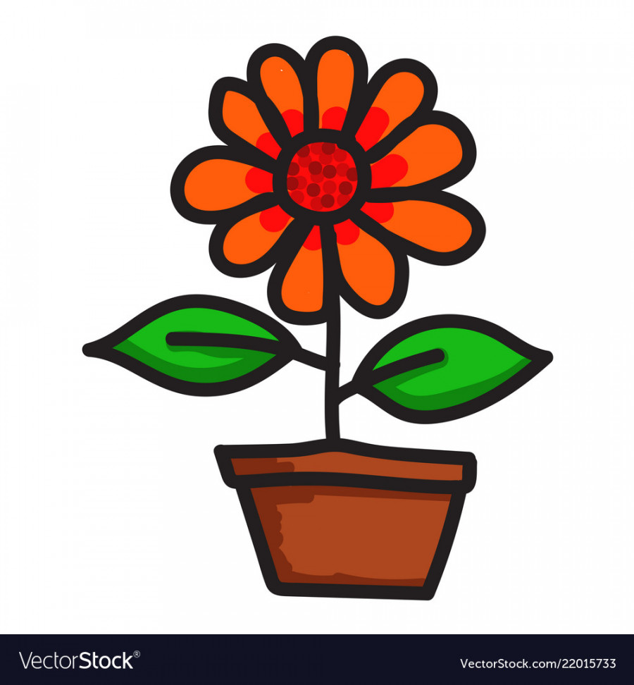 Draw flower icon Royalty Free Vector Image - VectorStock