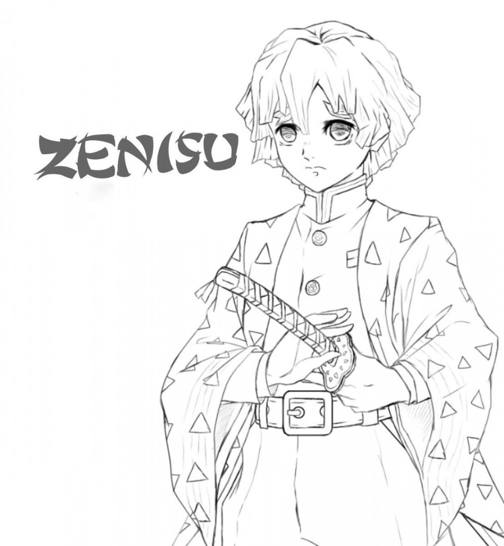 Drawing of Zenitsu coloring page - Download, Print or Color Online