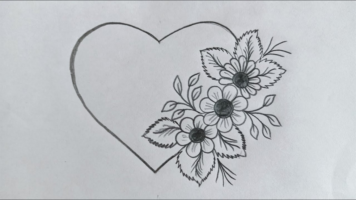 Drawing Tutorial,Heart Florist Design Drawing,Allover Design for Dress,D  Flower Draw for Beginner