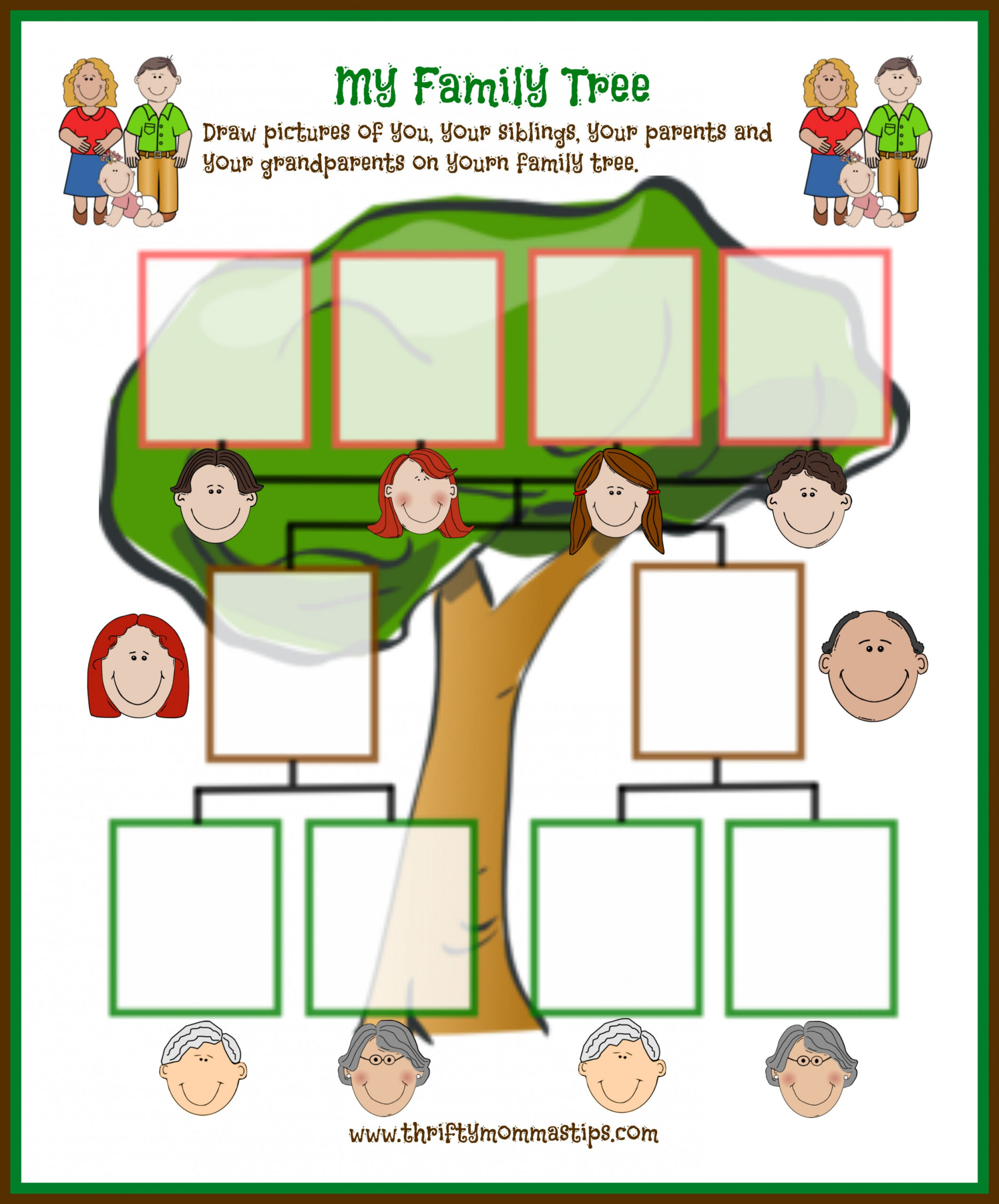 Easy Family Tree Printable for Traditional Families