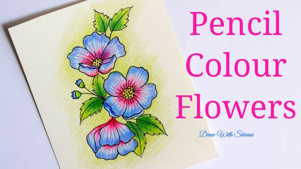 Easy Flowers using Pencil Colors/ Colored Pencil Shading Flowers