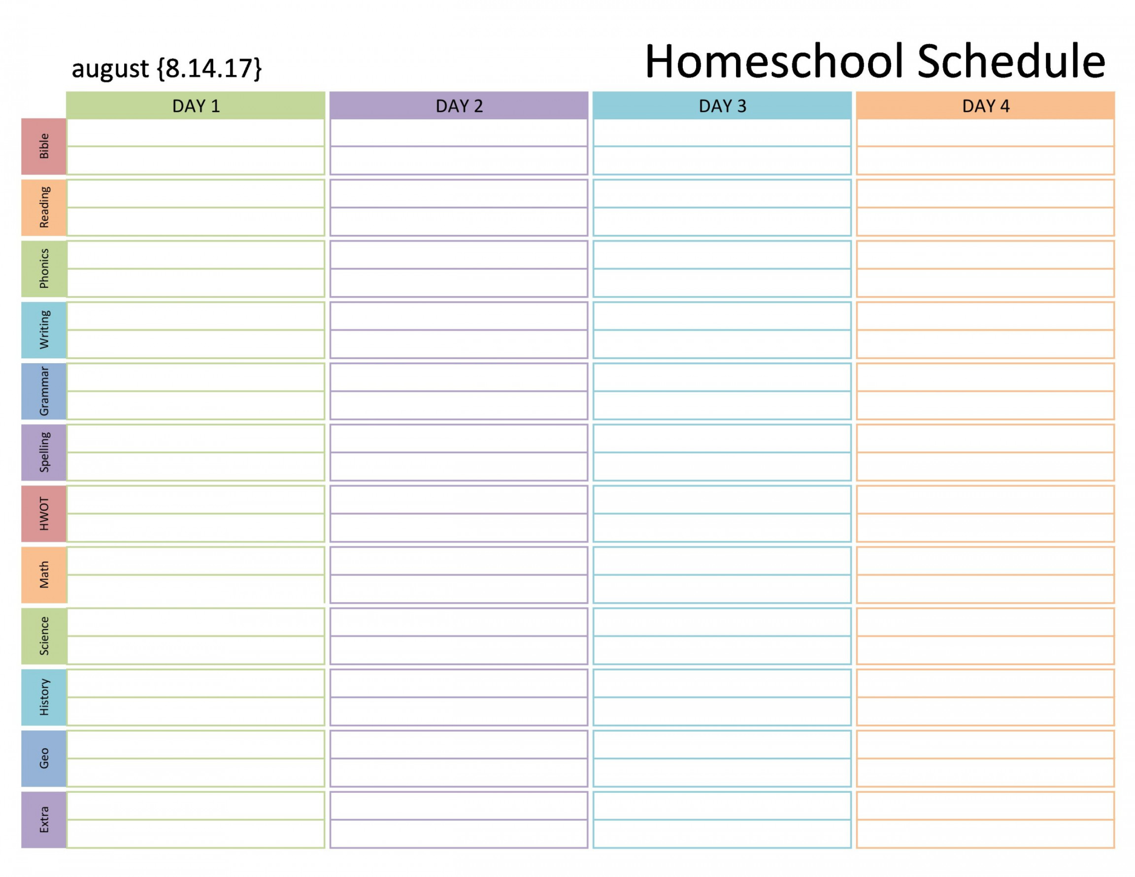 Editable Homeschool Schedule Templates [FREE]