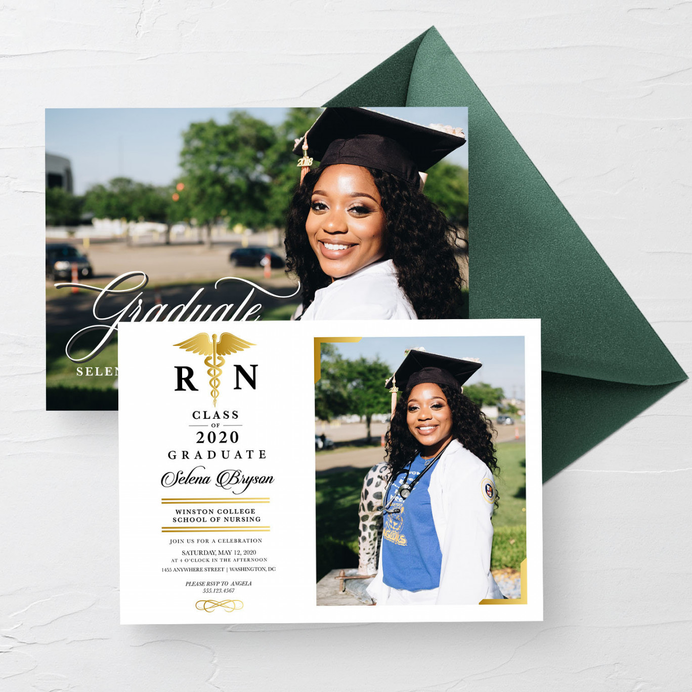 EDITABLE Invitation Nurse Graduation Announcement RN - Etsy Singapore