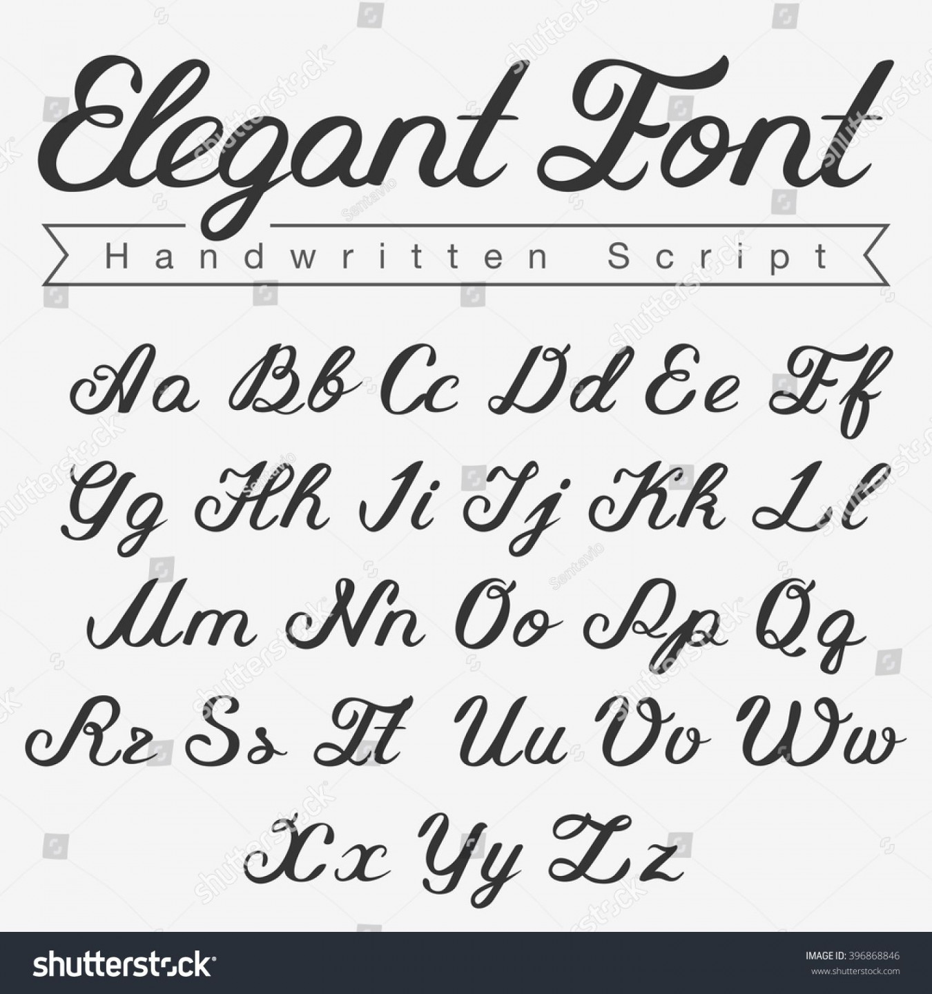 Elegant Handwritten Script Font design vector