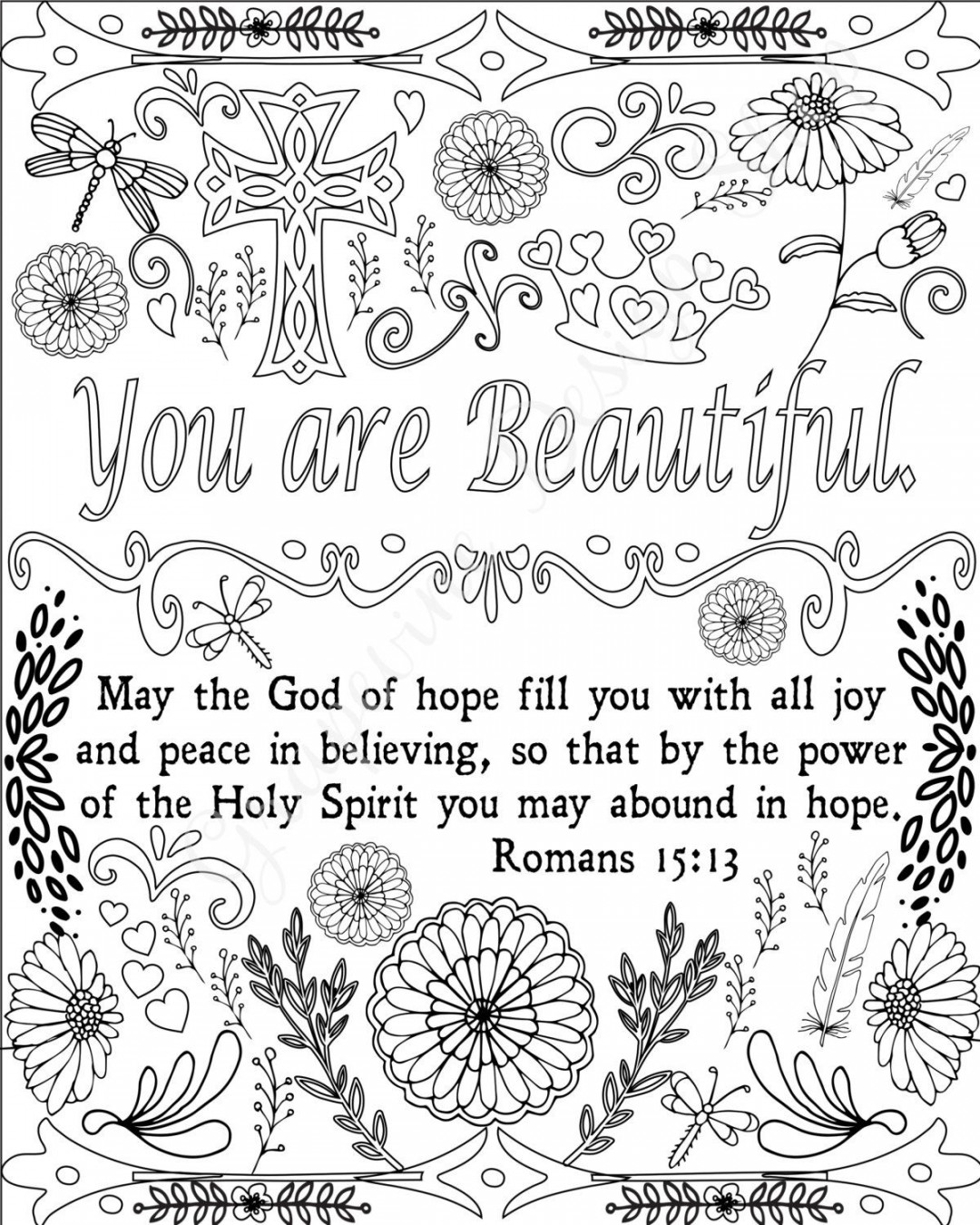 Encouraging Words Bible Verse Coloring Pages Scripture - Etsy