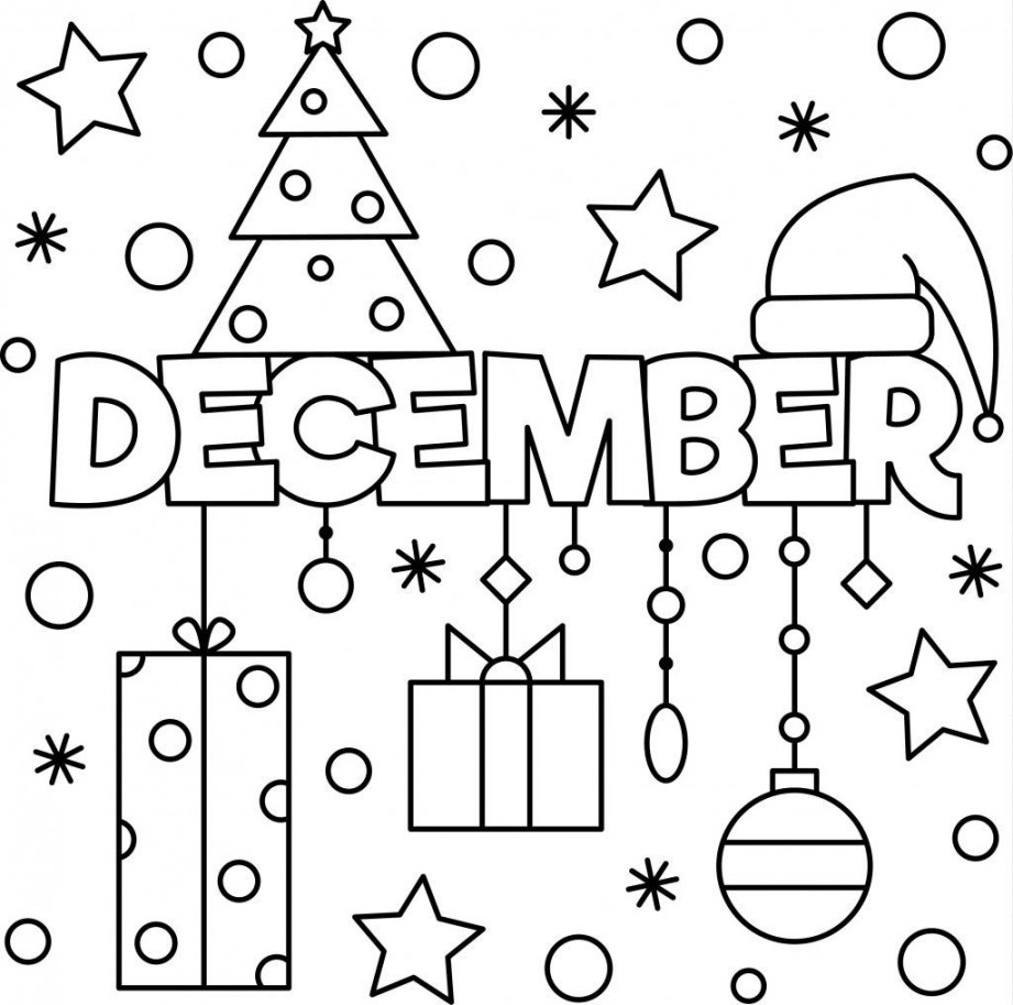 End of the Year December Colouring Sheet - Thrifty Mommas Tips