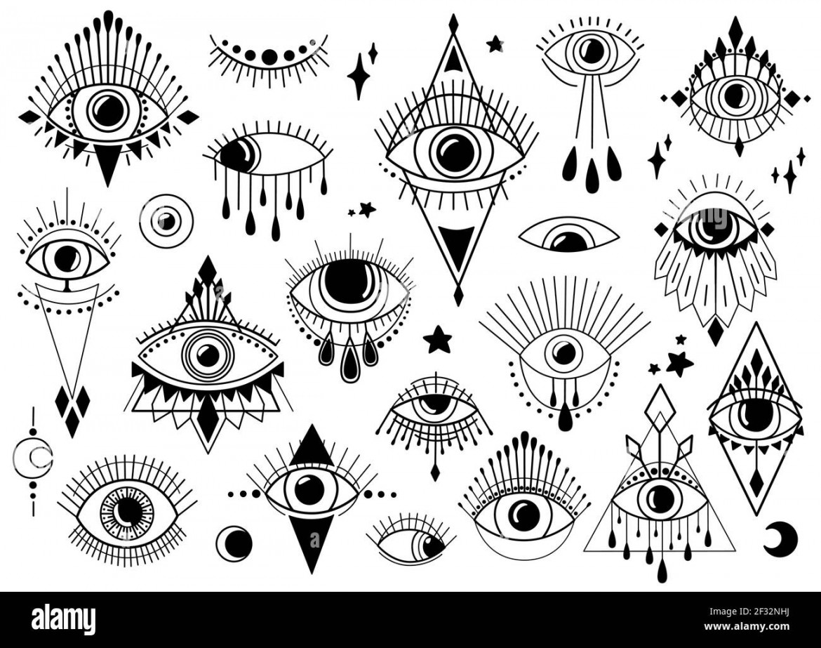 Evil eye Black and White Stock Photos & Images - Alamy