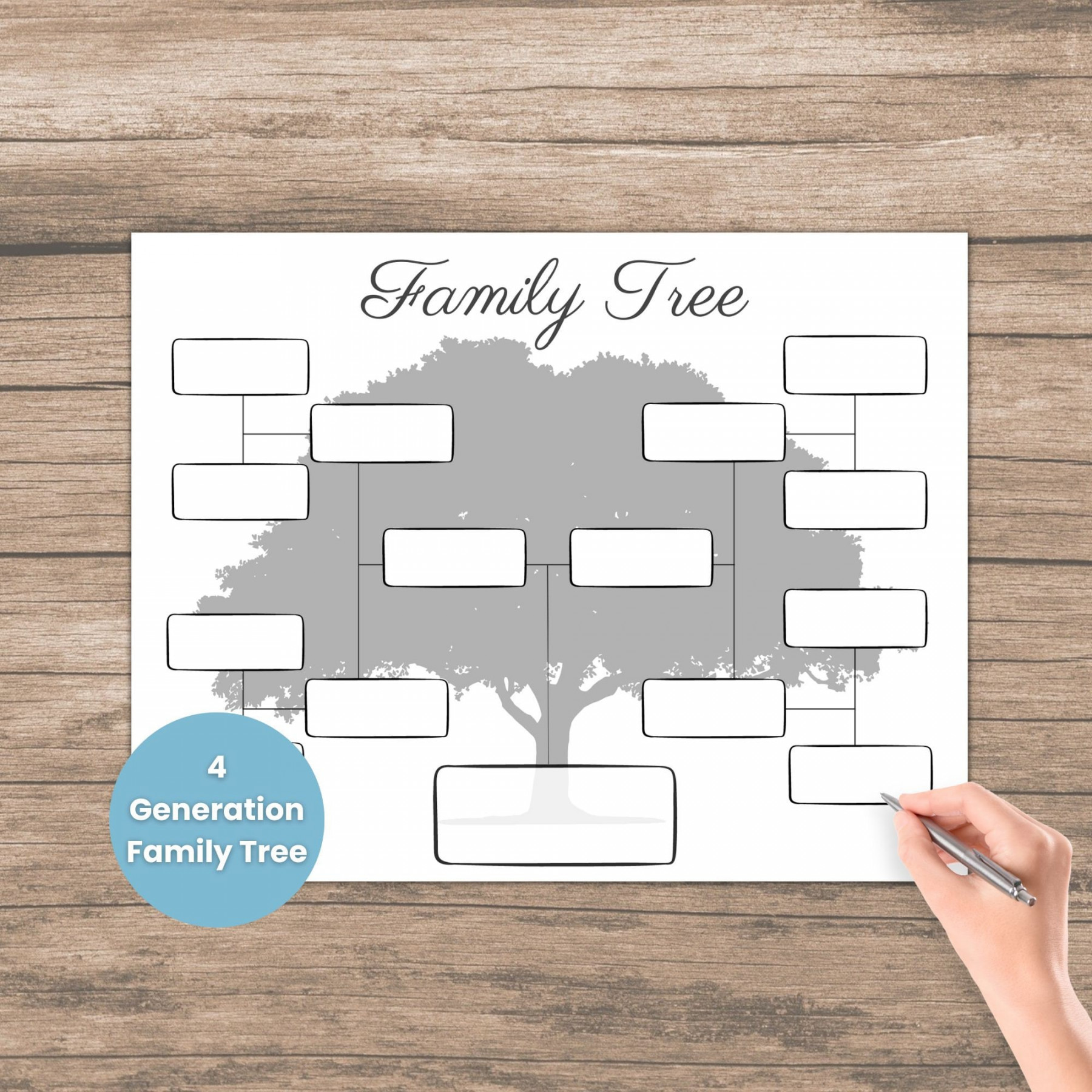 Family Tree Template  Generation Editable Family Tree - Etsy