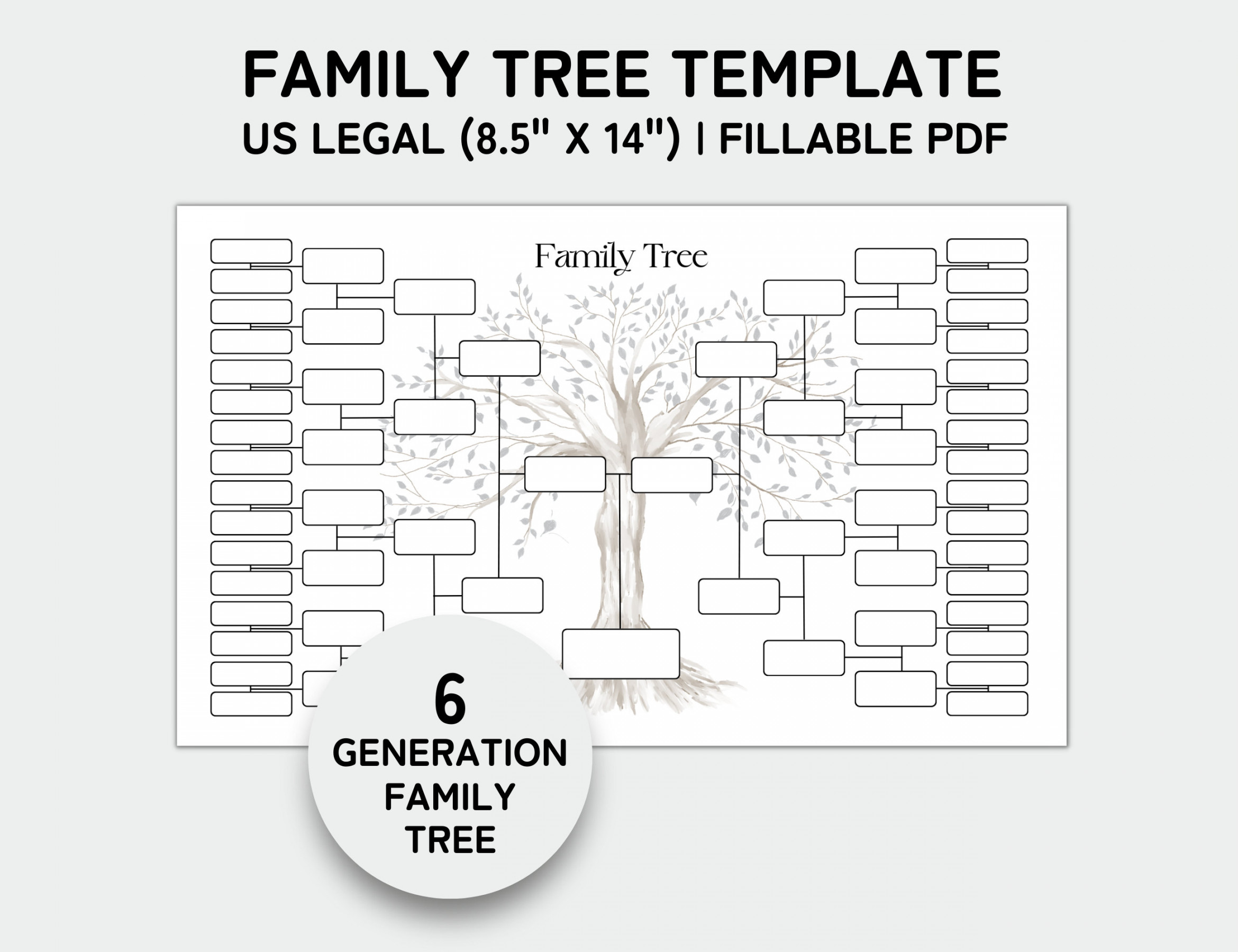 Family Tree Template  Generation, Family Tree Chart, Printable