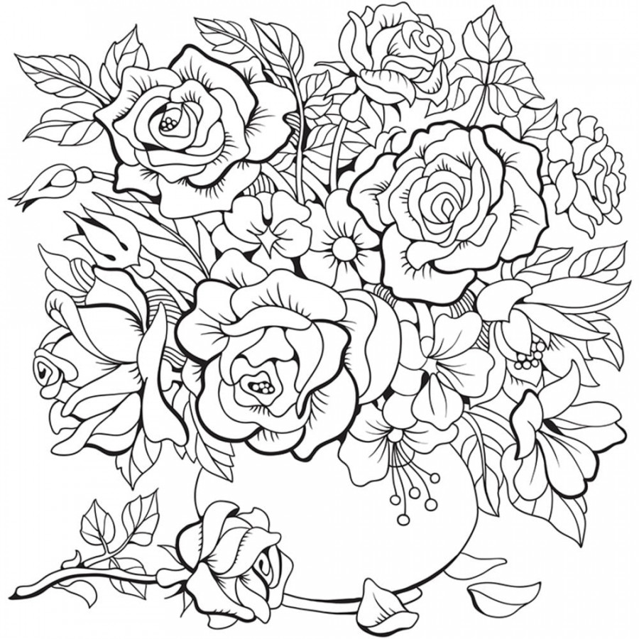 Flower Coloring Pages Floral Adult Coloring Pages - Etsy Canada