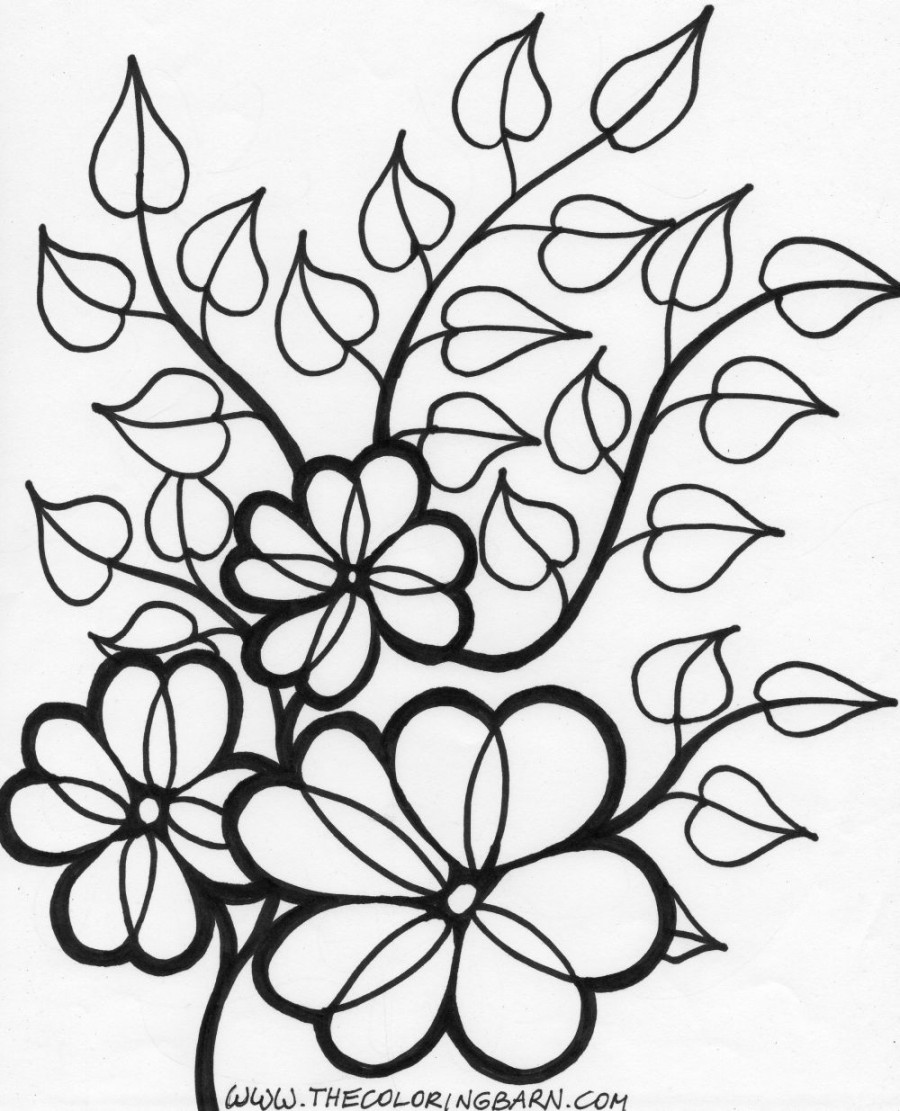 Flower Coloring Pages - The Coloring Barn