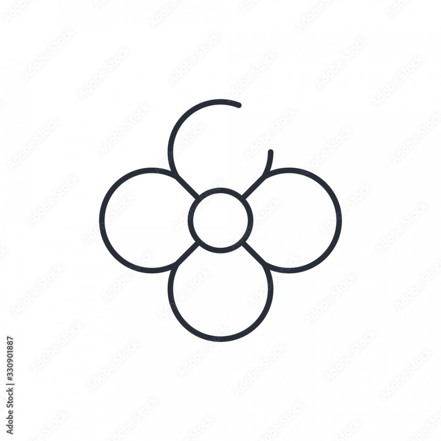 Flower. Four petals. Trendy design template