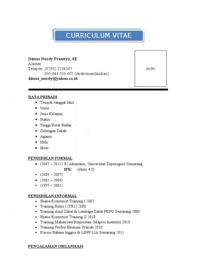 Form Kosong CV  PDF