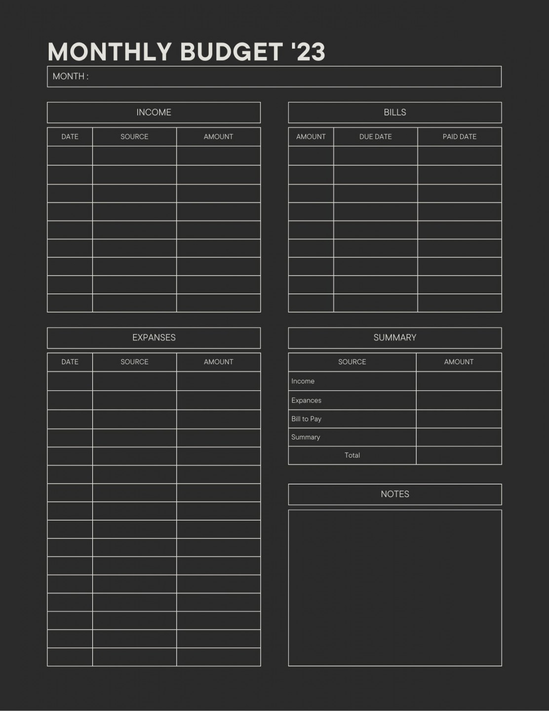 Free and customizable budget templates