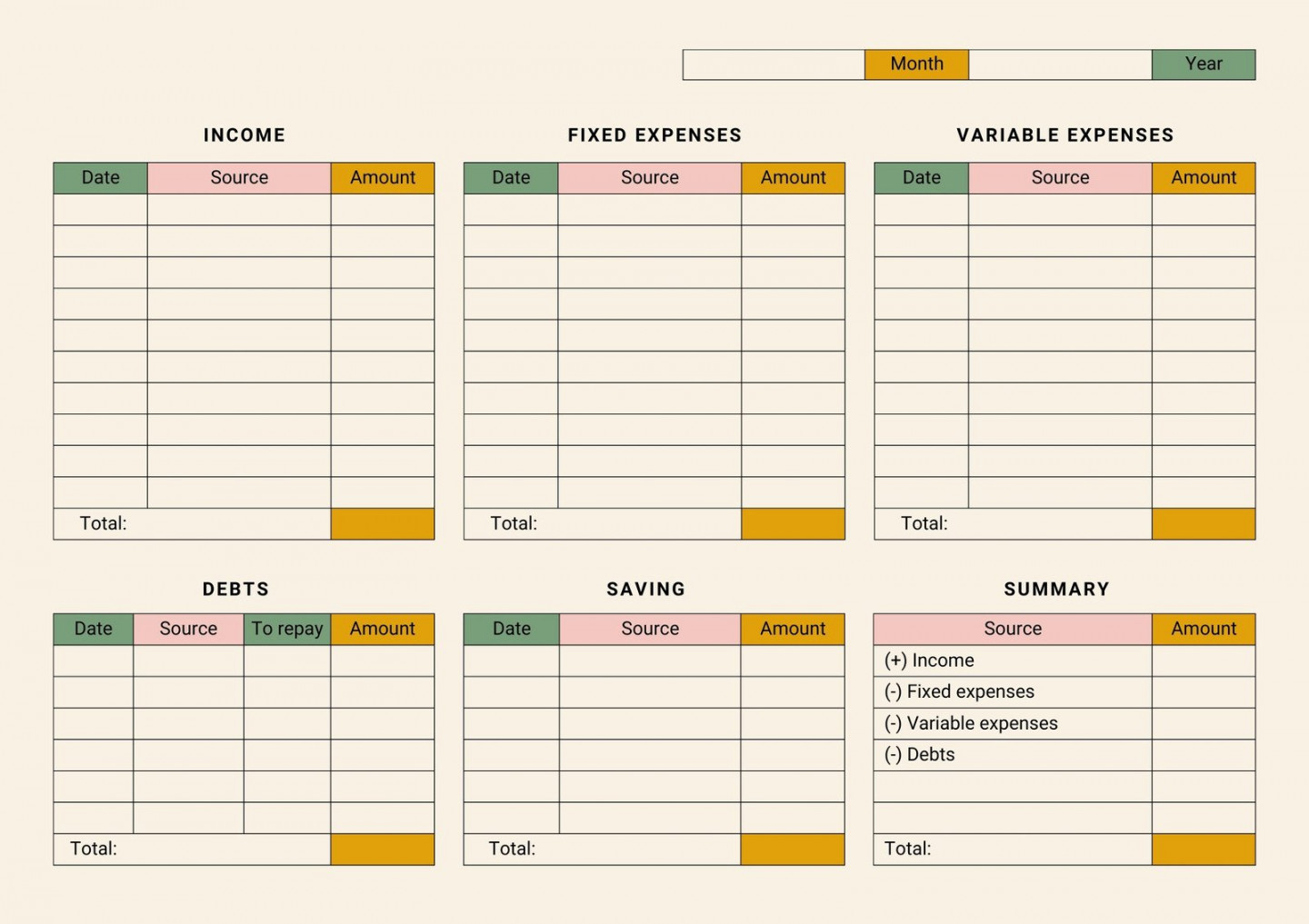 Free and customizable budget templates