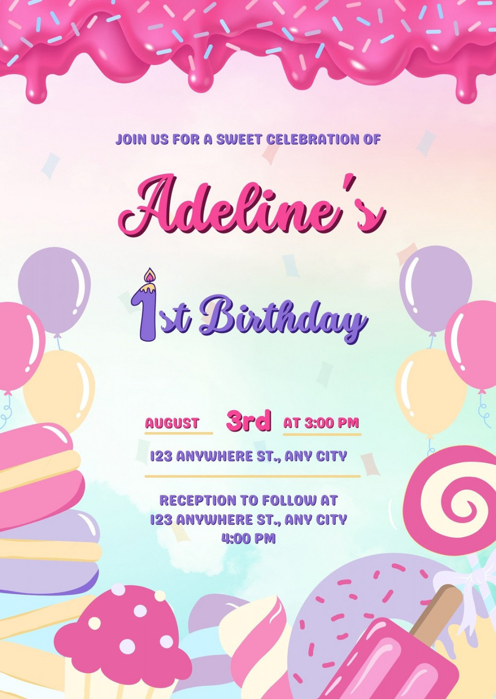 Free and printable birthday invitation templates  Canva