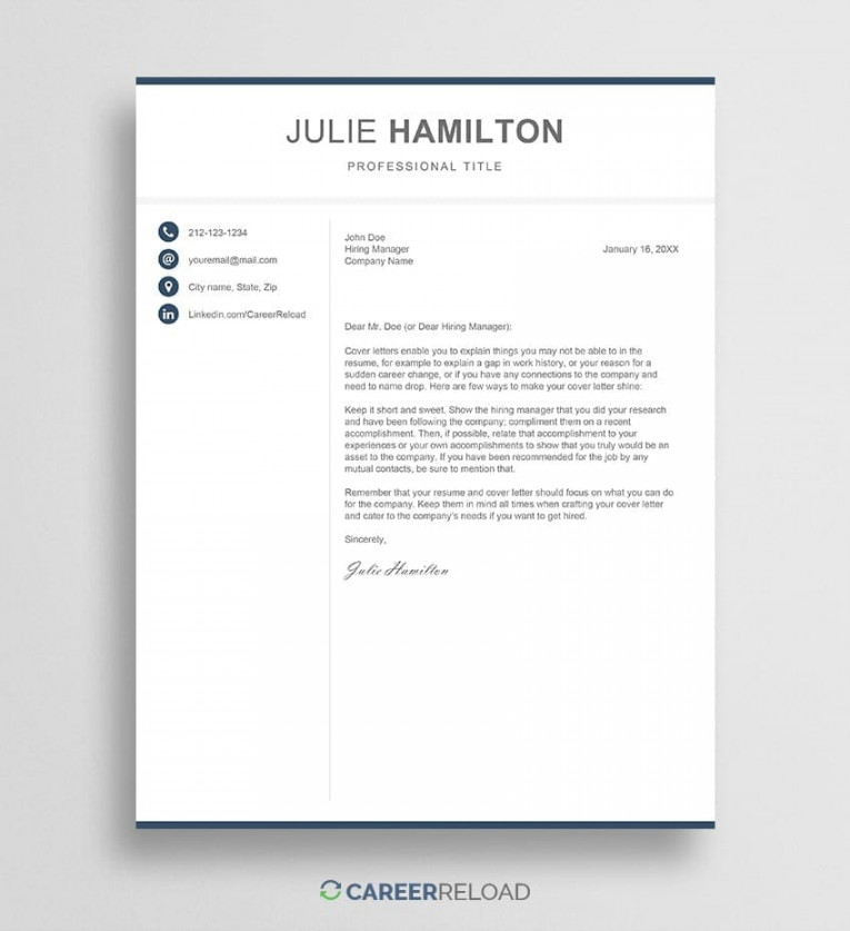 Free Cover Letter Templates for Microsoft Word - Free Download