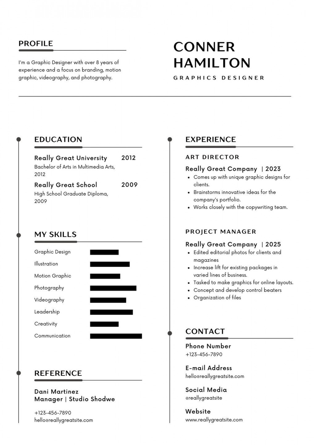 Free, custom printable graphic design resume templates  Canva