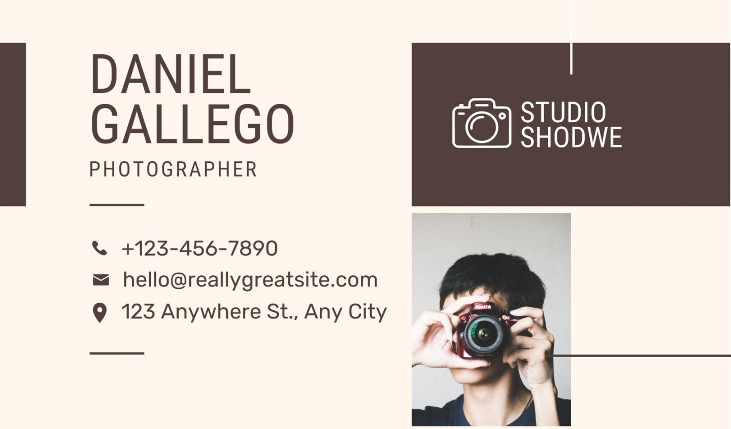 Free custom printable photography business cards  Canva