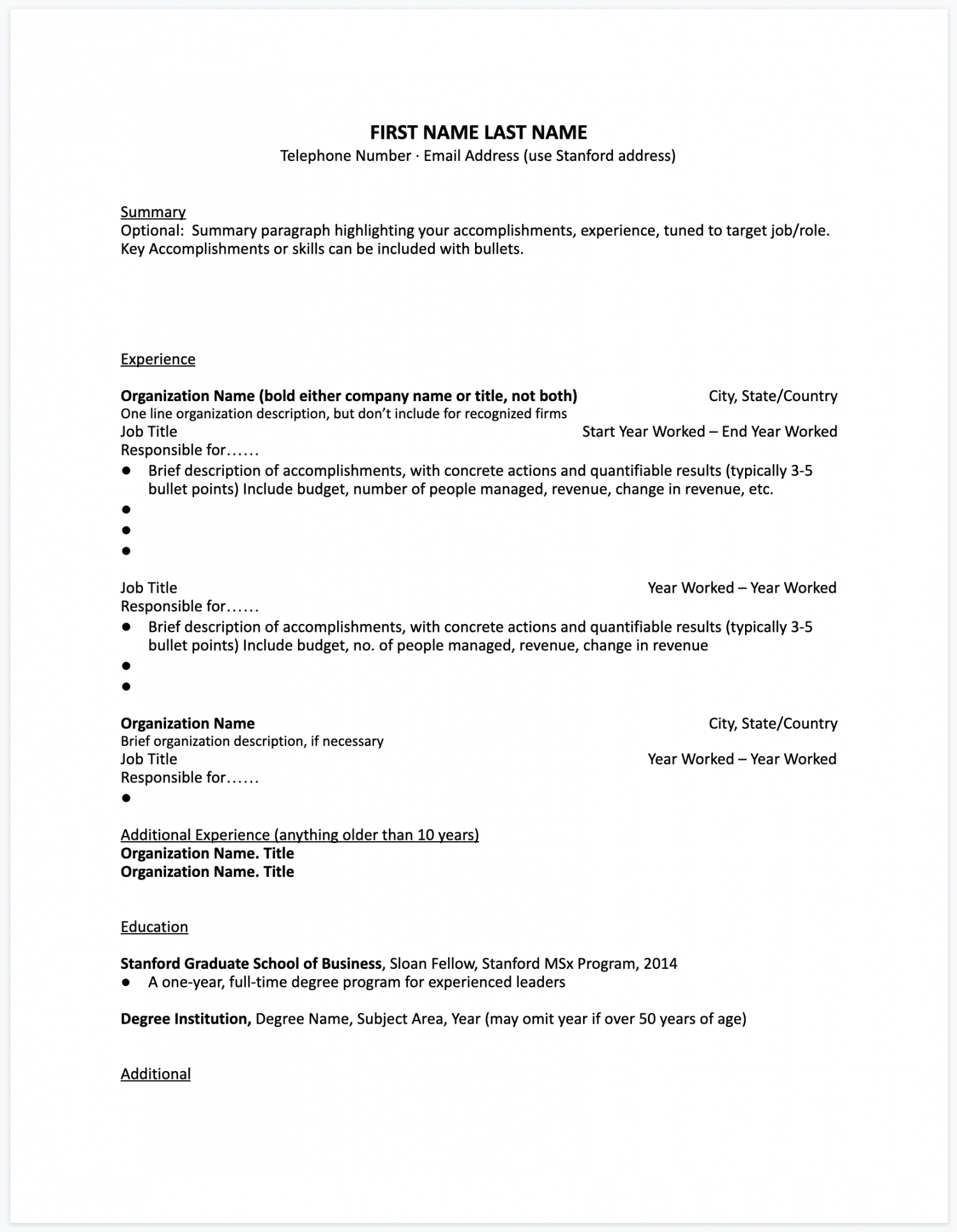 free CV templates used by Harvard and McKinsey + tips for Danish