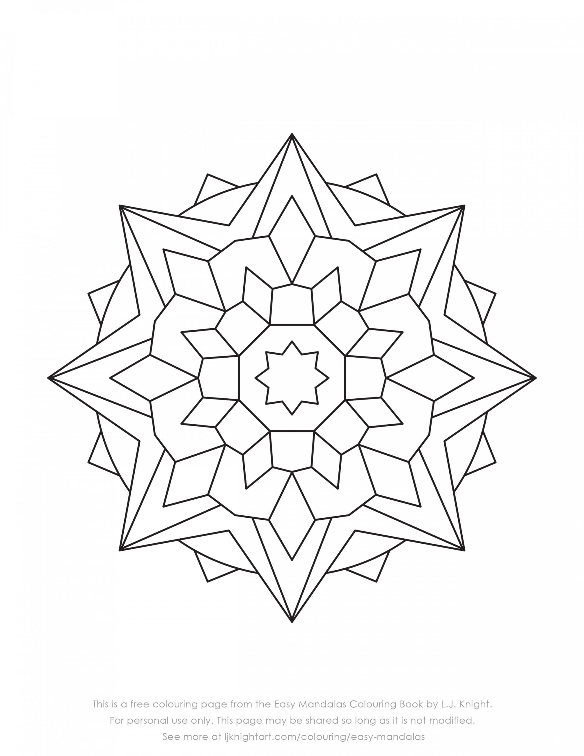 Free Easy Mandala Colouring Page Download  L.J