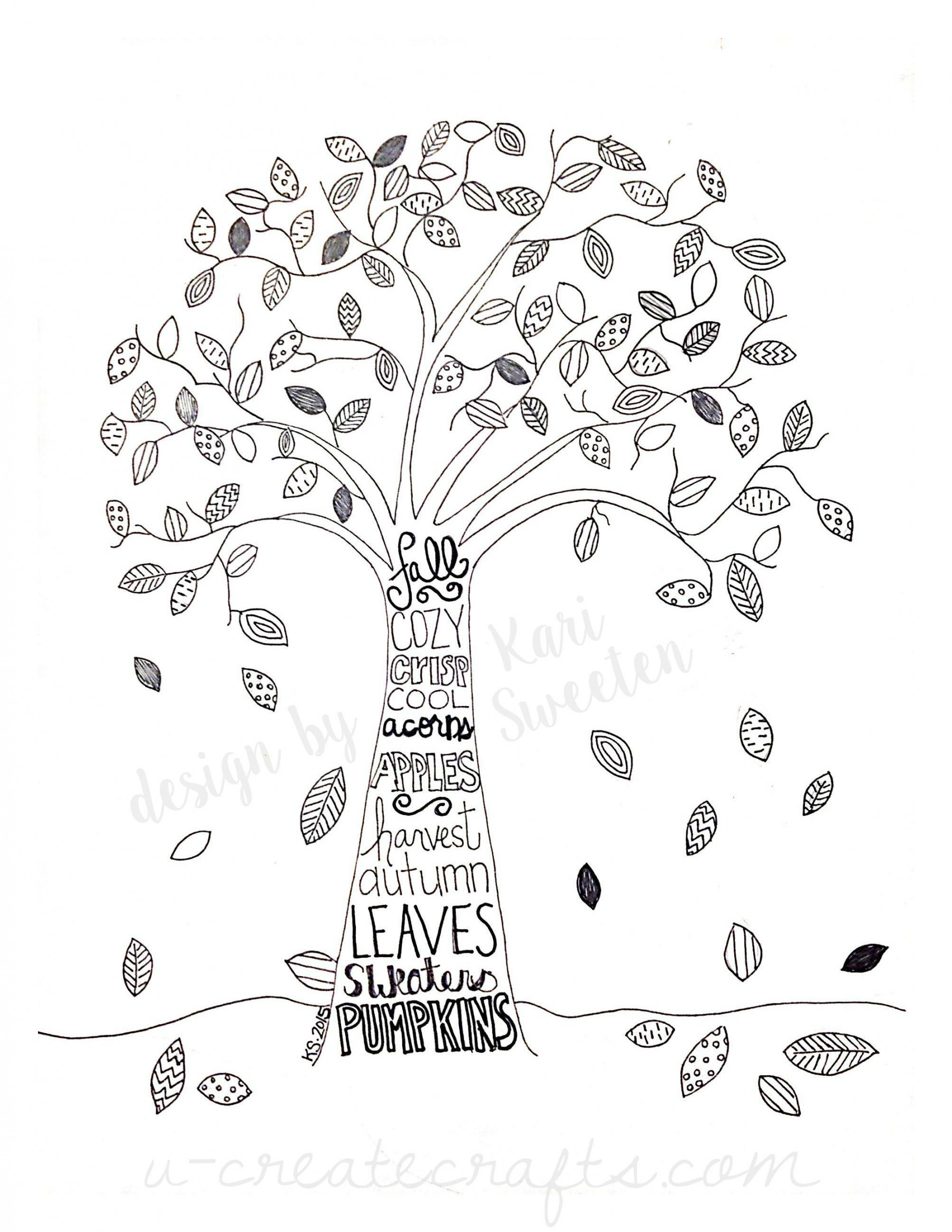 Free Fall Tree Pattern - U Create  Tree coloring page, Fall