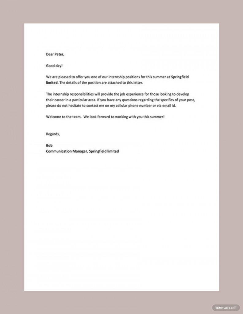 Free Internship Appointment Letter - Download in Word, Google Docs