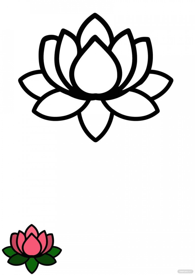 Free Lotus Flower Coloring Page - Download in PDF, EPS, JPG