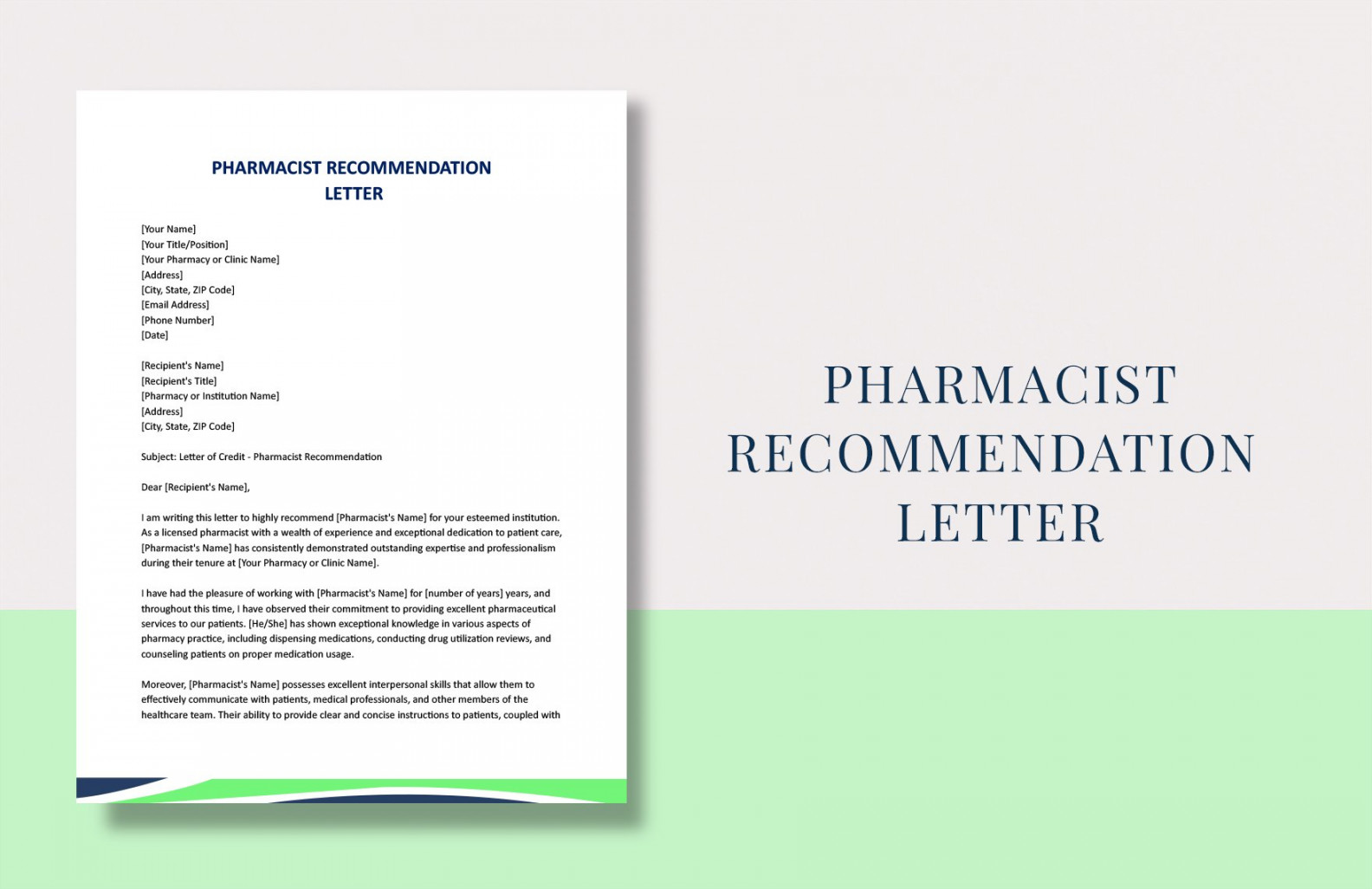 Free Pharmacist Recommendation Letter - Download in Word, Google