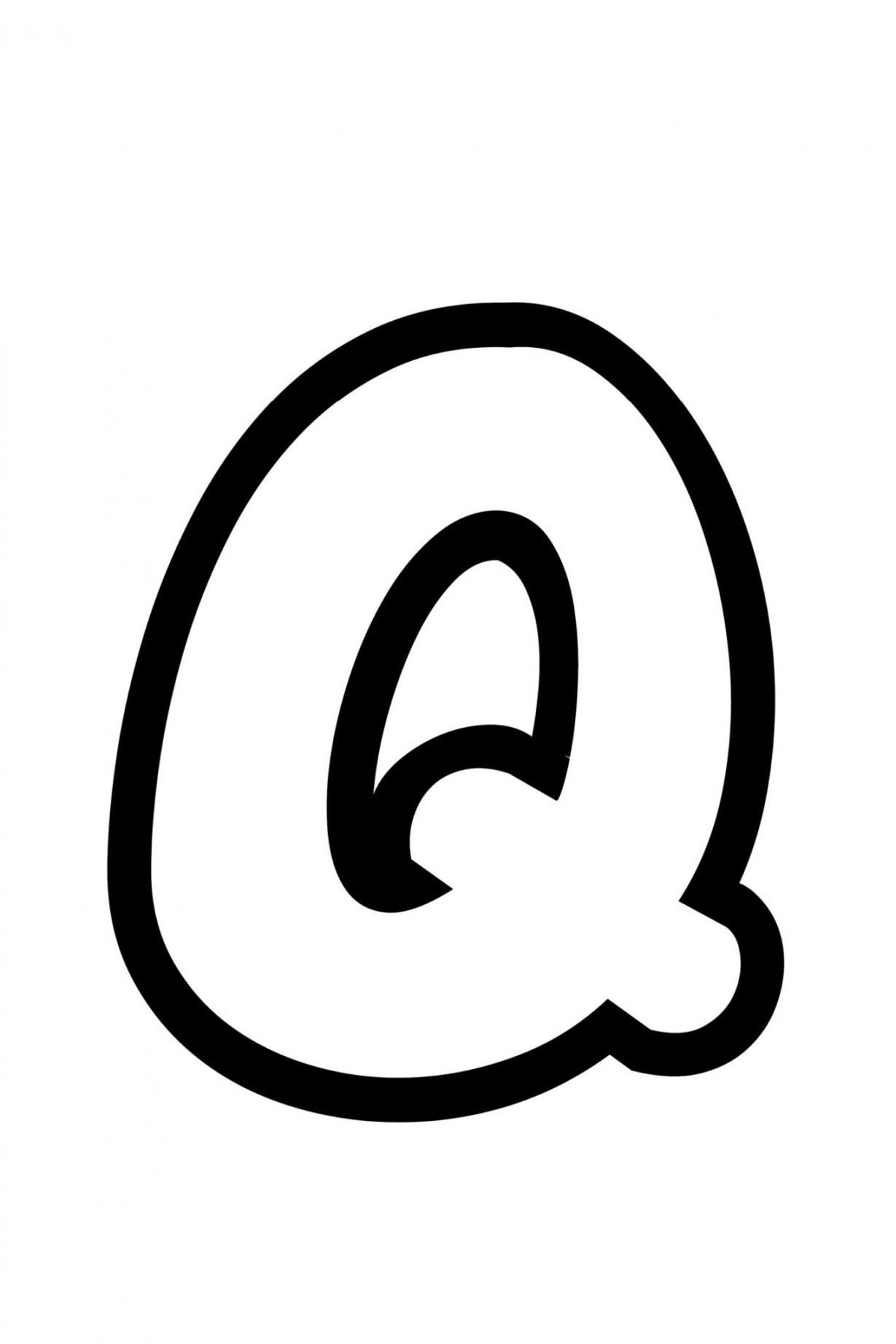 Free Printable Bubble Letter Stencils: Bubble Letter Q Stencil