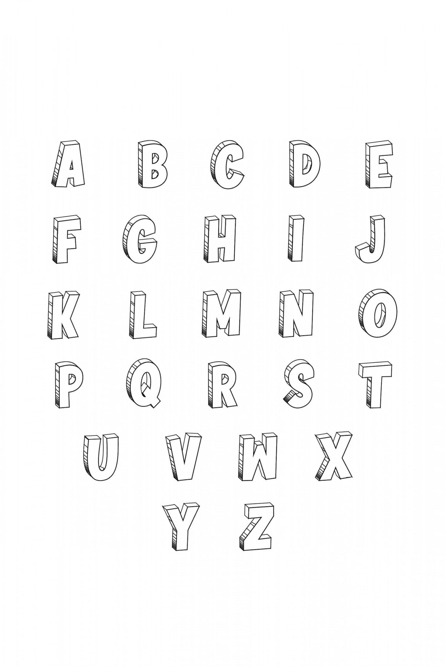 Free Printable Cool Bubble Letters Alphabet - Freebie Finding Mom