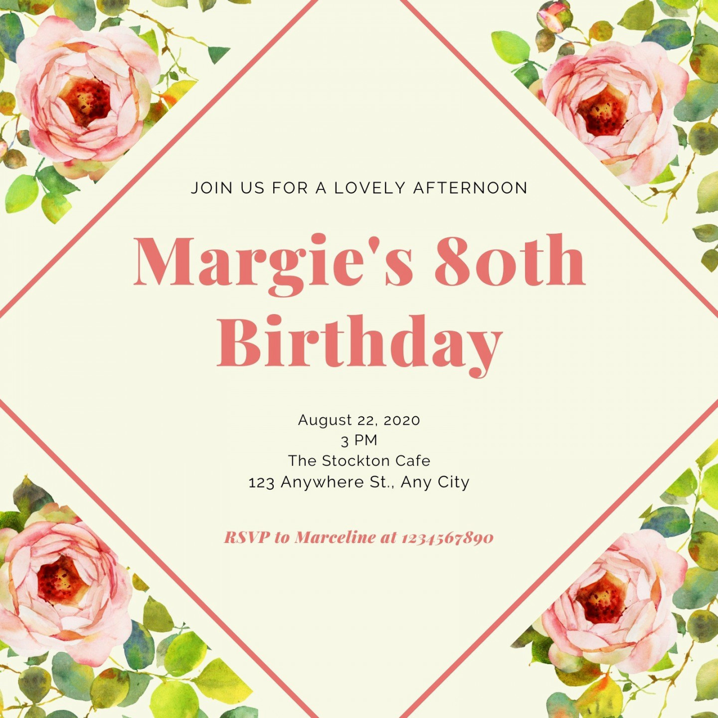 Free, printable custom th birthday invitation templates  Canva