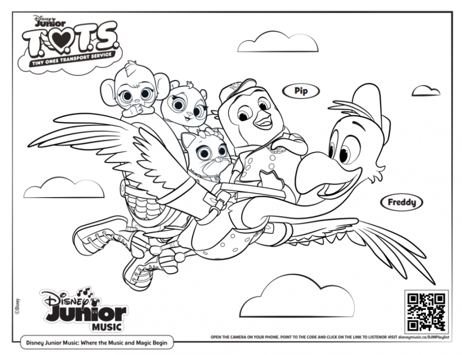 Free Printable Disney Junior Coloring Pages (+ Disney Music