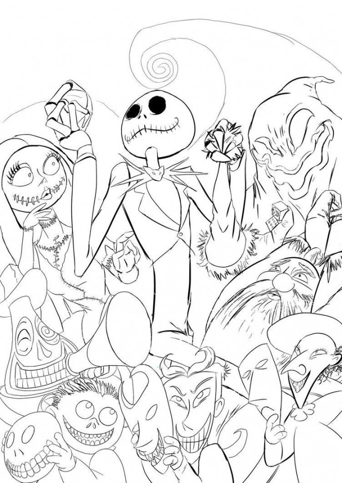 Free Printable Nightmare Before Christmas Coloring Pages - B