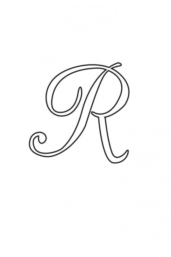 Free Printable Uppercase Calligraphy Letters: Calligraphy Letter R