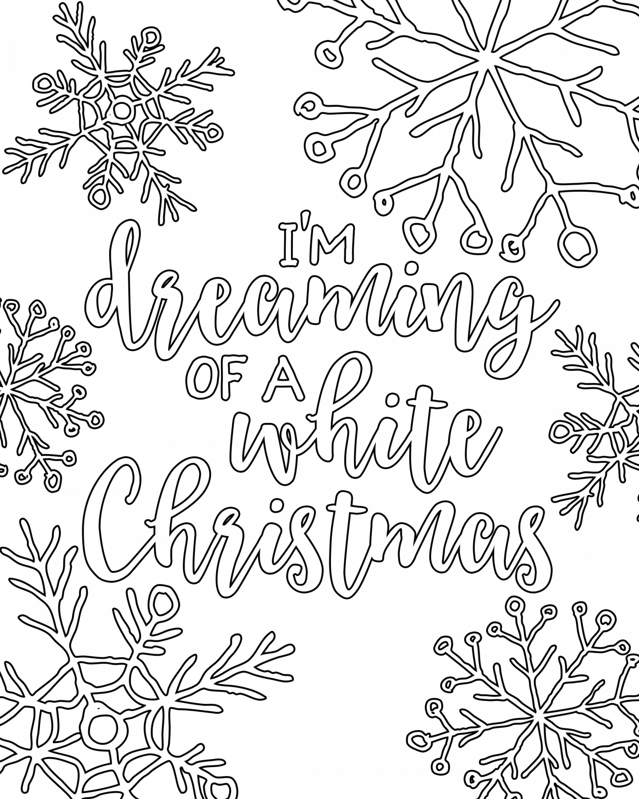 Free Printable White Christmas Adult Coloring Pages - Our