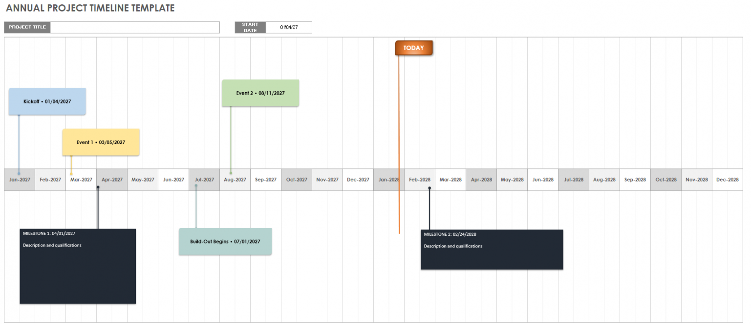 Free Project Timeline Templates - Multiple Formats  Smartsheet