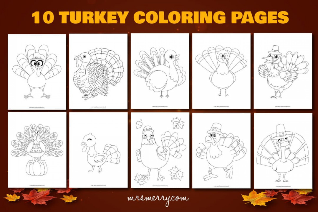 Free Terrific Turkey Coloring Pages for Kids  Mrs