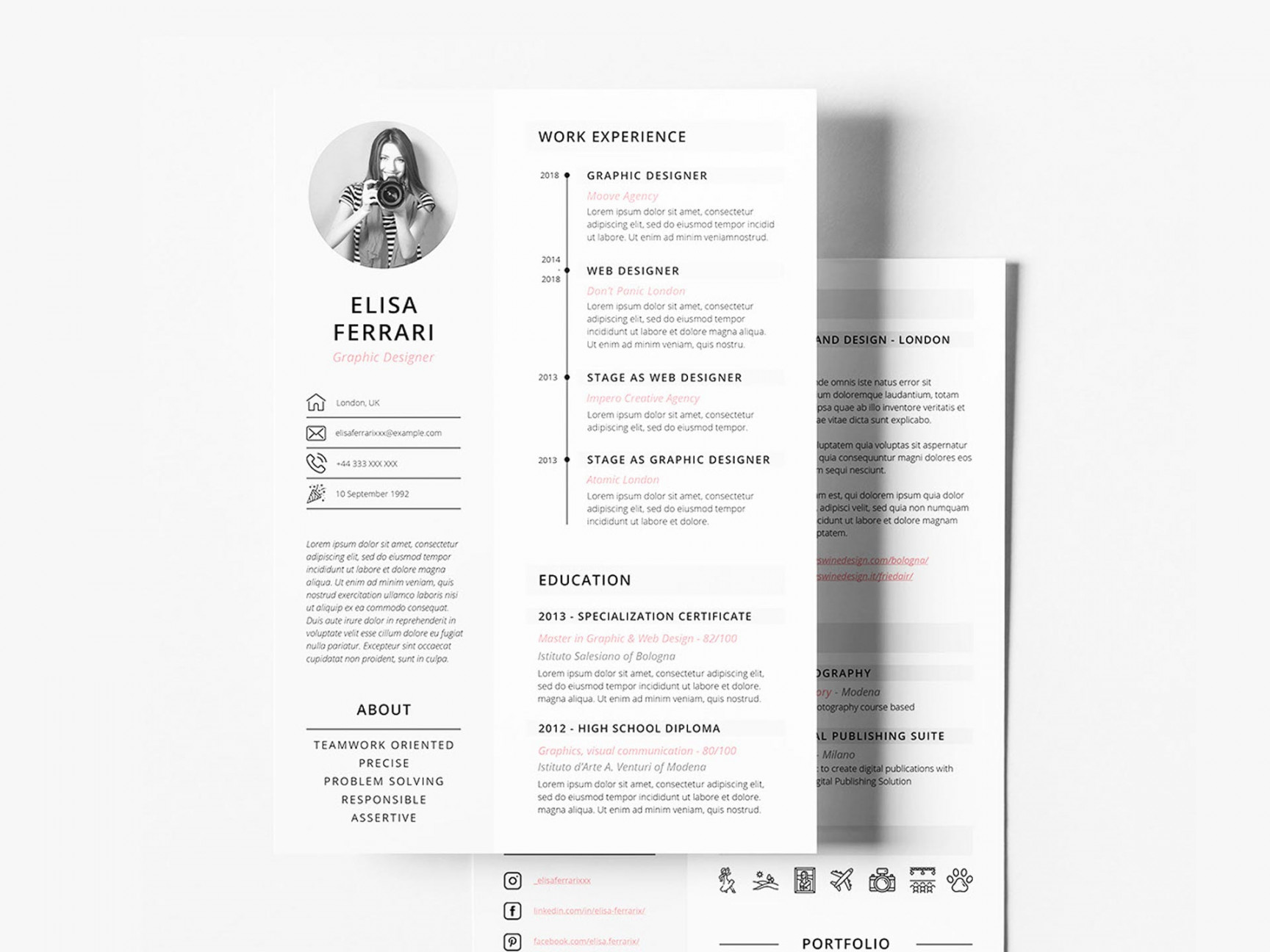 Free Two Pages Resume Template  - ResumeKraft