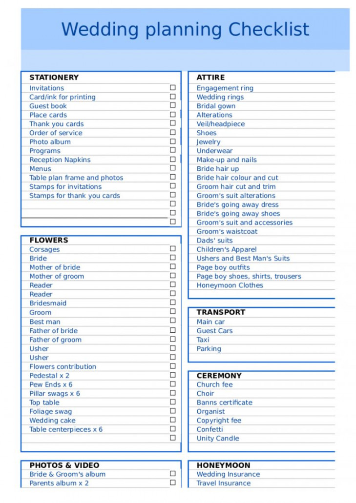 Get Our Sample of Wedding Photo Checklist Template  Wedding