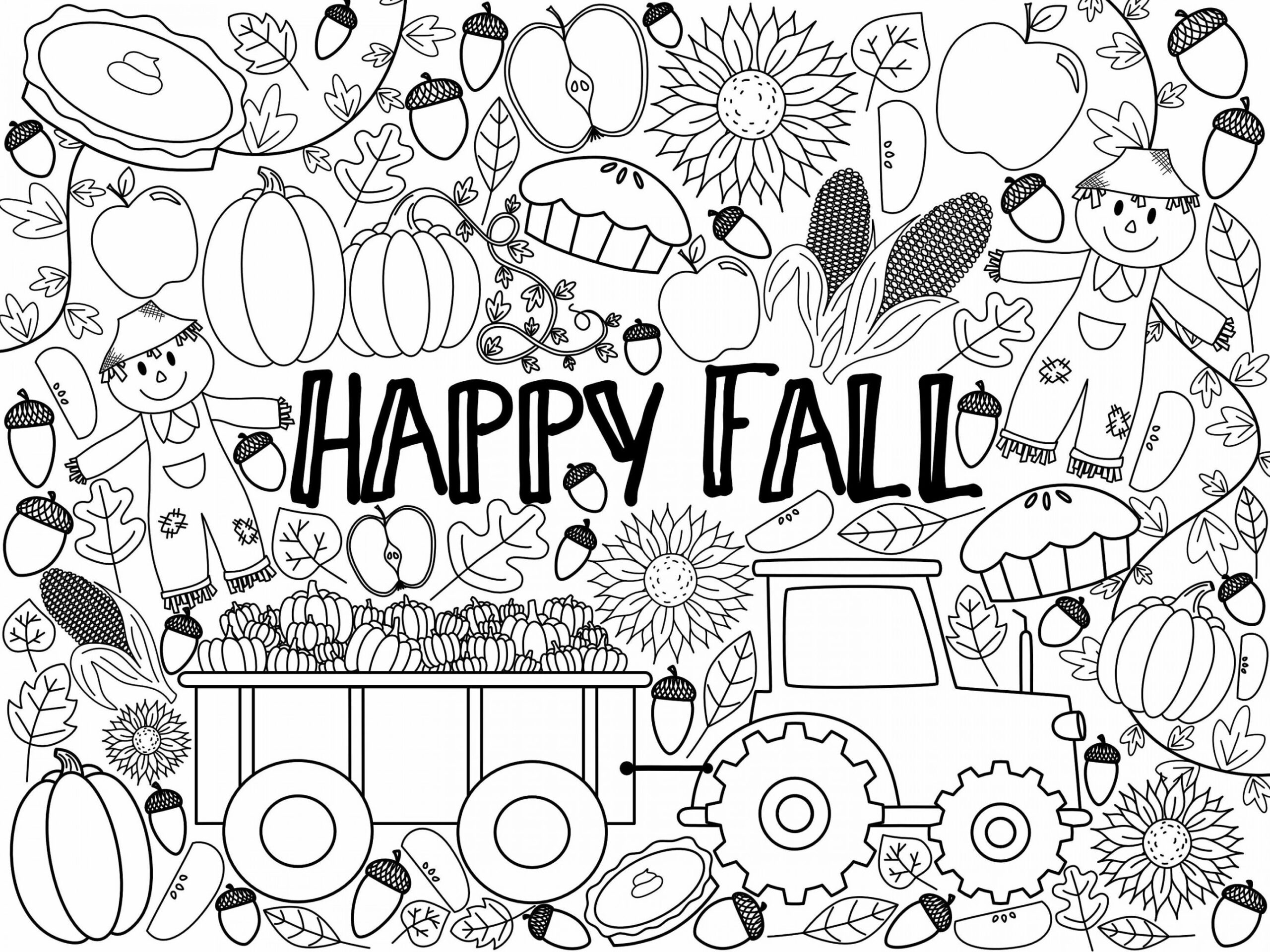 GIANT Fall Coloring Page digital Download - Etsy Canada