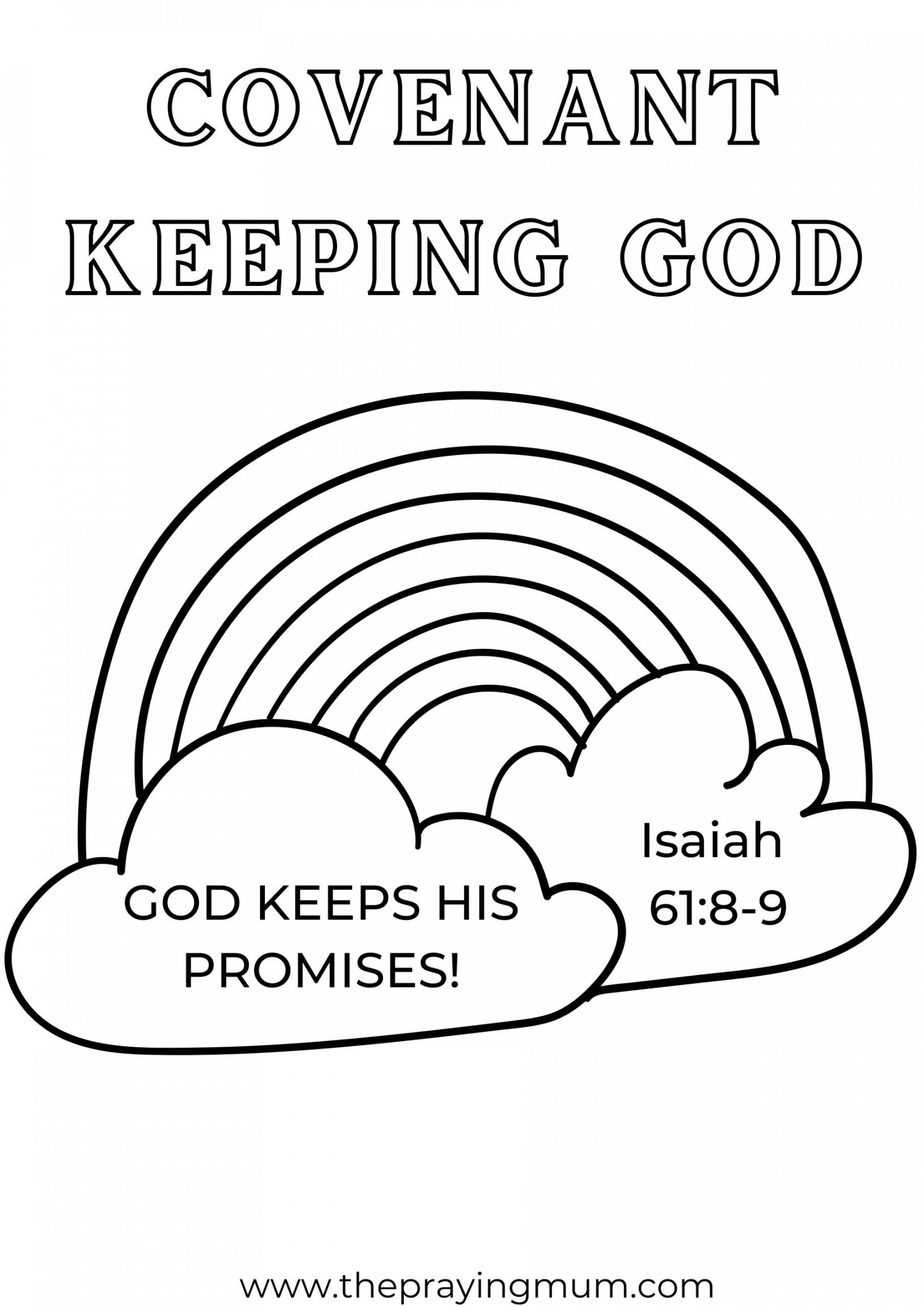 God Keeps His Promises Rainbow Coloring Page – The Praying Mum