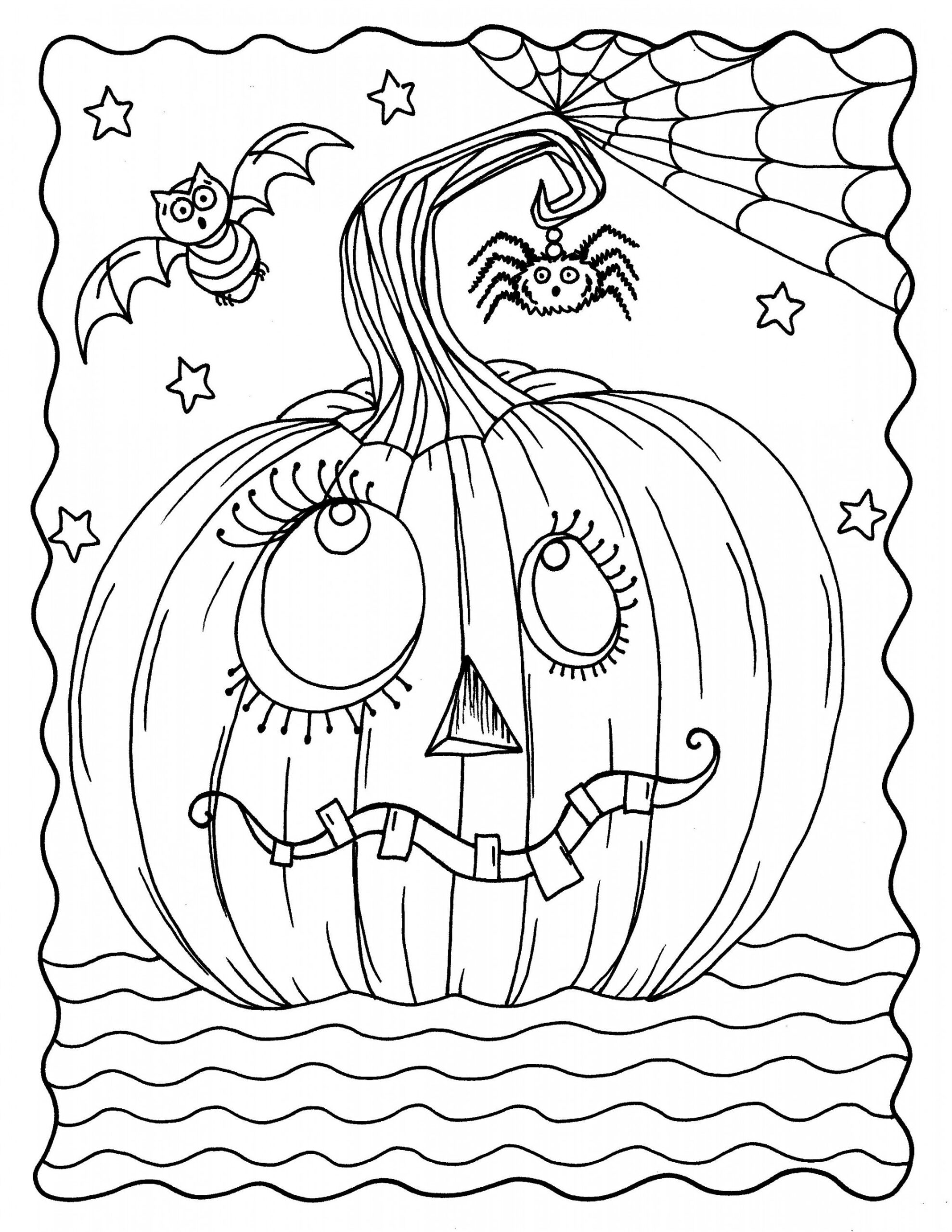 GOOFY Pumpkin coloring page digital download, instant printable, adult  coloring pages, Halloween, jack o lantern