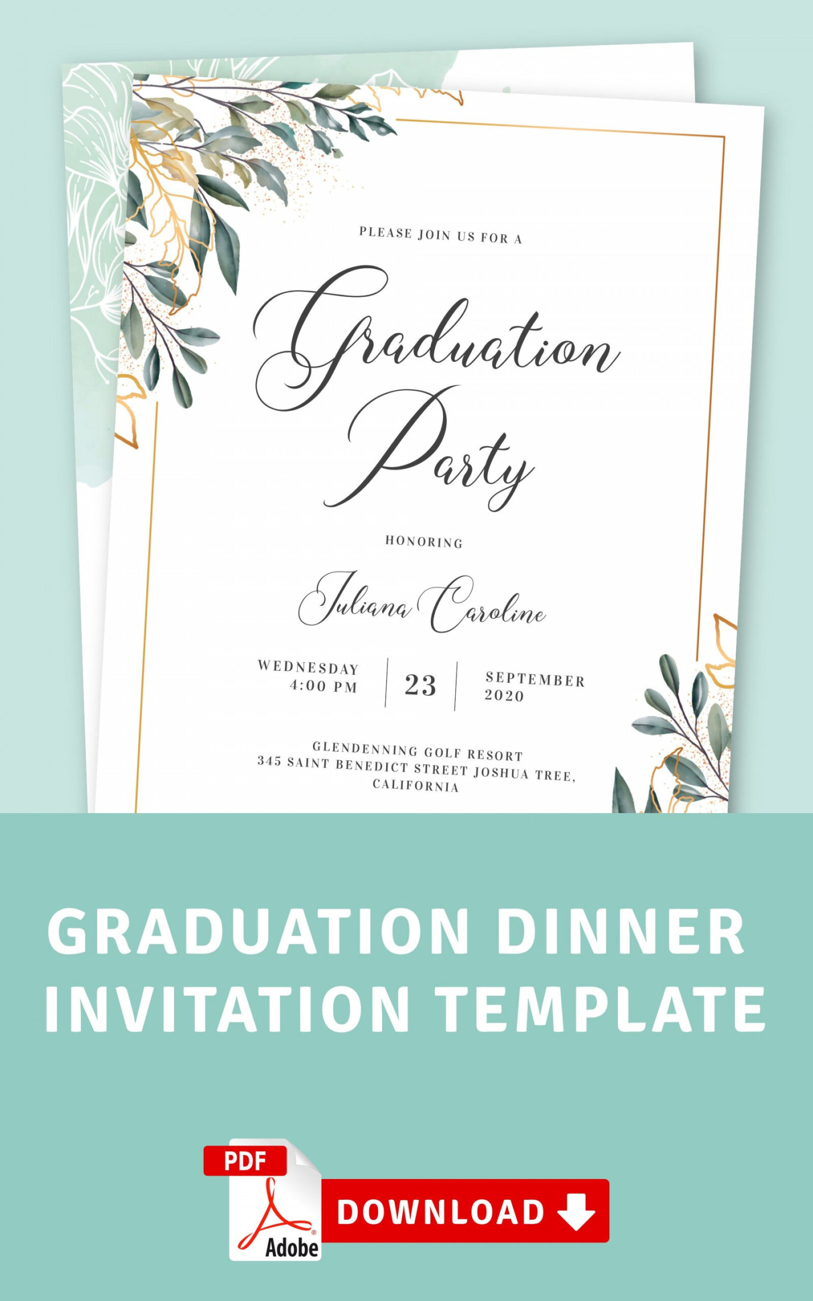 Graduation Dinner Invitation Template - Create Beautiful