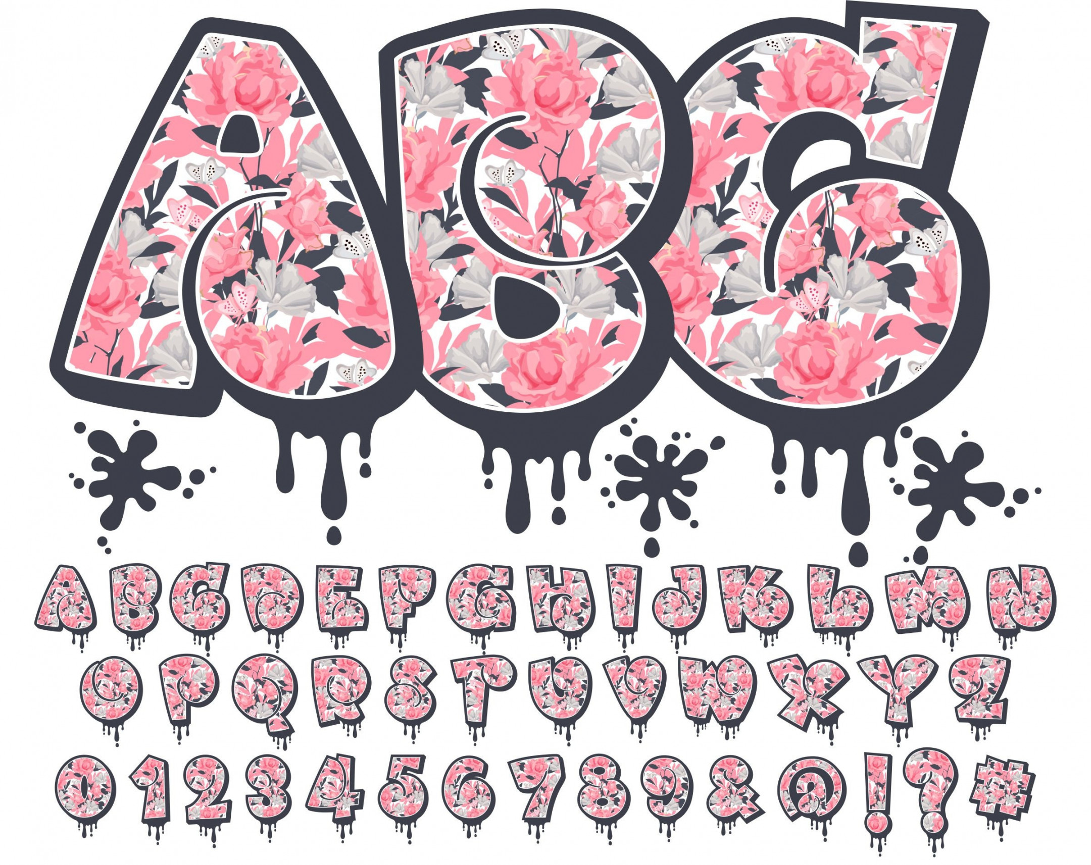 Graffiti Spring Floral Alphabet PNG Alpha Pack Doodle - Etsy Israel