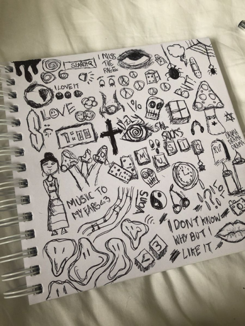 grunge doodling page  Hand doodles, Doodle art designs, Book drawing