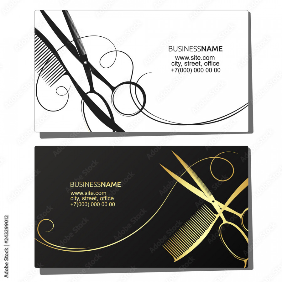 Hairdresser beauty salon business card Stock-Vektorgrafik  Adobe