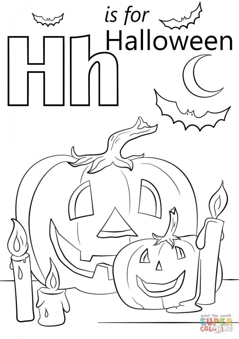 Halloween Alphabet Coloring Pages  Halloween preschool, Halloween