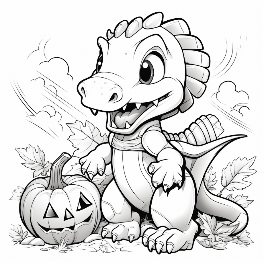 Halloween Dinosaur Coloring Pages