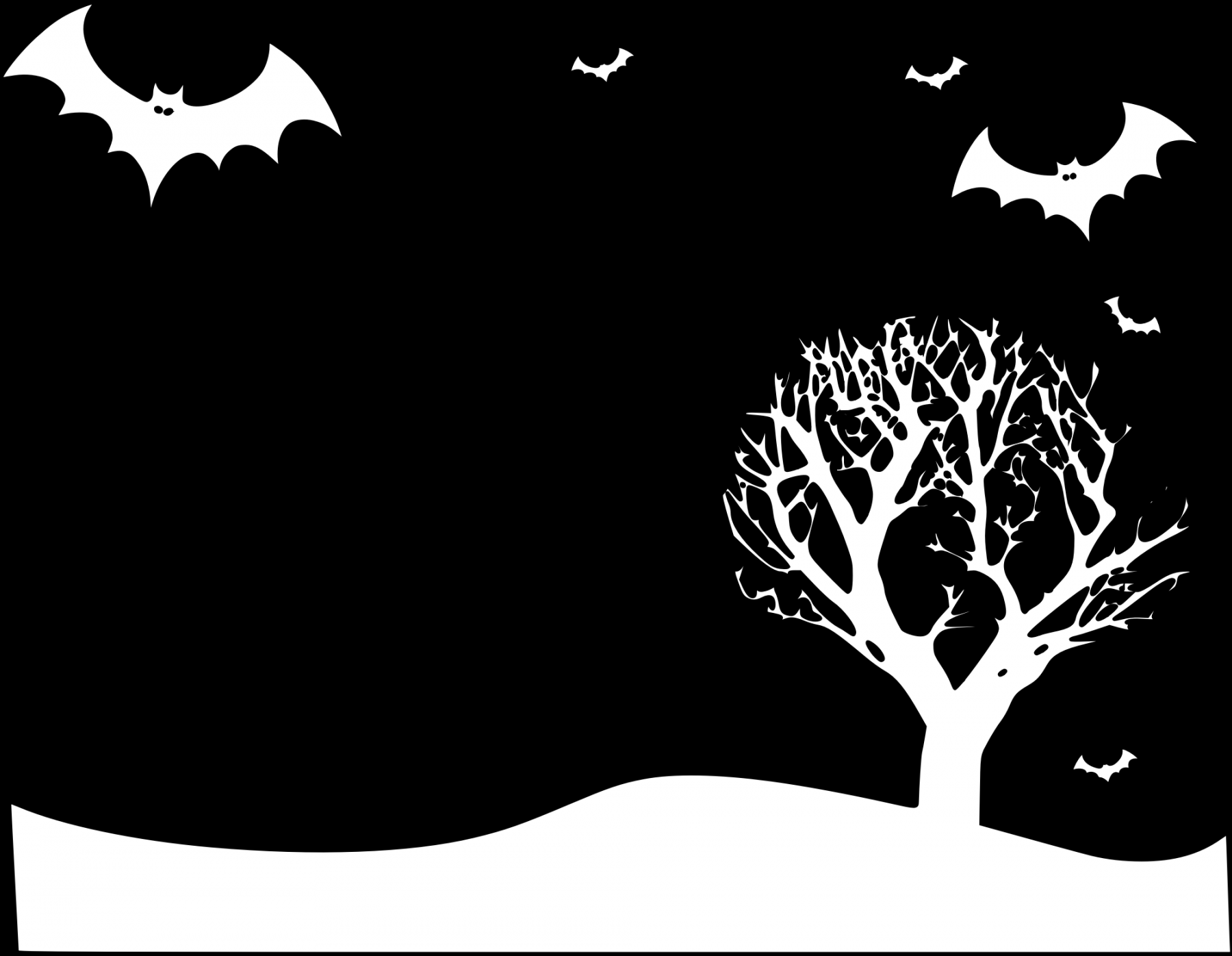 Halloween Landscape Coloring Page - Openclipart